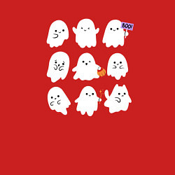 Свитшот хлопковый мужской Милые призраки, цвет: красный — фото 2