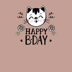 Свитшот хлопковый мужской Счастливого дня рождения, цвет: пыльно-розовый — фото 2