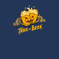 Свитшот хлопковый мужской Trick or beer - Halloween, цвет: тёмно-синий — фото 2