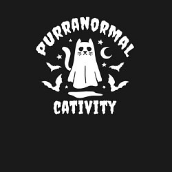 Свитшот хлопковый мужской Кот приведение, цвет: черный — фото 2