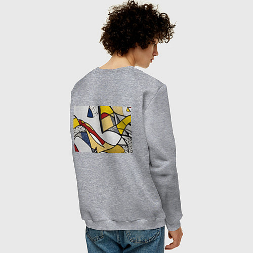 Мужской свитшот Абстракция в стиле поп-арт / Меланж – фото 4