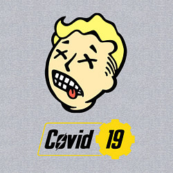 Свитшот хлопковый мужской Vault boy - covid 19, цвет: меланж — фото 2