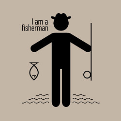 Свитшот хлопковый мужской I am a fisherman, цвет: миндальный — фото 2