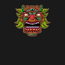 Свитшот хлопковый мужской Тики маска в листьях, цвет: черный — фото 2