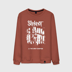 Свитшот хлопковый мужской Slipknot - skeleton girl, цвет: кирпичный