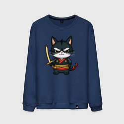 Мужской свитшот Смелый кот самурай