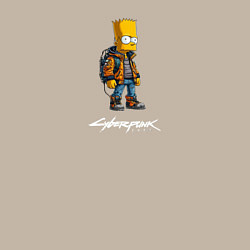 Свитшот хлопковый мужской Bart Simpson cyberpunk, цвет: миндальный — фото 2