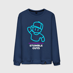 Мужской свитшот Символ Stumble Guys в неоновых цветах