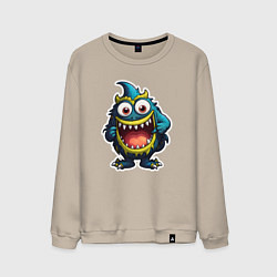Мужской свитшот Веселый зубастый монстрик