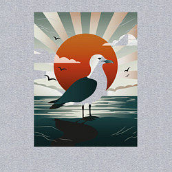 Свитшот хлопковый мужской Чайка на берегу, цвет: меланж — фото 2