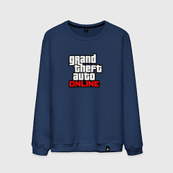 Свитшот хлопковый мужской GTA online logo game, цвет: тёмно-синий