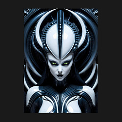 Свитшот хлопковый мужской Девушка инопланетянка в стиле Гигера, цвет: черный — фото 2