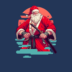 Свитшот хлопковый мужской Дед Мороз Самурай, цвет: тёмно-синий — фото 2