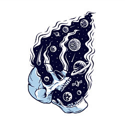 Свитшот хлопковый мужской Космический черепок, цвет: белый — фото 2