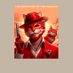 Свитшот хлопковый мужской The godfather of the meowfia - ai art fantasy, цвет: миндальный — фото 2