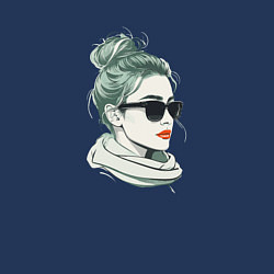 Свитшот хлопковый мужской Блондинка в очках, цвет: тёмно-синий — фото 2