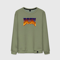 Свитшот хлопковый мужской Doom logotype, цвет: авокадо