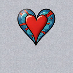 Свитшот хлопковый мужской Сердечко любовь, цвет: меланж — фото 2