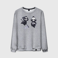 Свитшот хлопковый мужской Смерть, цвет: меланж