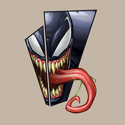 Свитшот хлопковый мужской Venom with tongue sticking out, цвет: миндальный — фото 2