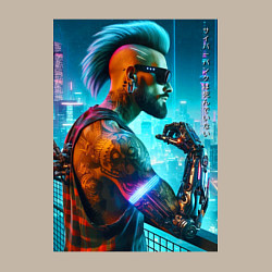 Свитшот хлопковый мужской Cool guy - cyberpunks not dead, цвет: миндальный — фото 2