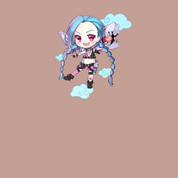 Свитшот хлопковый мужской Chibi Jinx, цвет: пыльно-розовый — фото 2