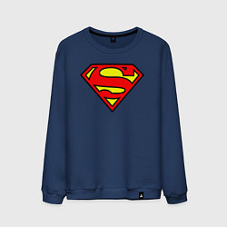 Свитшот хлопковый мужской Superman logo, цвет: тёмно-синий