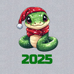 Свитшот хлопковый мужской Яркая новогодняя змея, цвет: меланж — фото 2