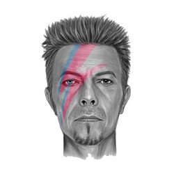 Свитшот хлопковый мужской David Bowie rock singer, цвет: белый — фото 2
