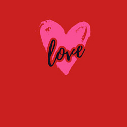 Свитшот хлопковый мужской Рисованное розовое сердце - love, цвет: красный — фото 2