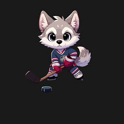 Свитшот хлопковый мужской Волчонок хоккейный форвард - нейроарт, цвет: черный — фото 2