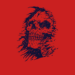 Свитшот хлопковый мужской Death face, цвет: красный — фото 2