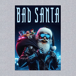 Свитшот хлопковый мужской Плохой Санта Клаус с мешком подарков, цвет: меланж — фото 2