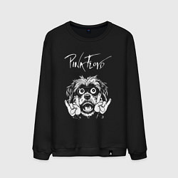 Свитшот хлопковый мужской Pink Floyd rock dog, цвет: черный