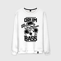 Свитшот хлопковый мужской Drum n Bass: More Bass, цвет: белый