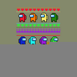 Свитшот хлопковый мужской Among Us - ornament ugly new year, цвет: авокадо — фото 2