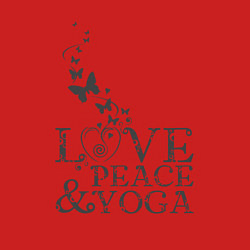 Свитшот хлопковый мужской Love peace yoga, цвет: красный — фото 2