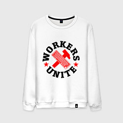 Свитшот хлопковый мужской Работники клавиатуры, цвет: белый