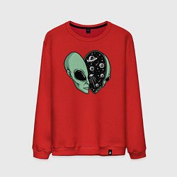 Свитшот хлопковый мужской Space alien, цвет: красный