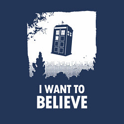 Свитшот хлопковый мужской Tardis believe, цвет: тёмно-синий — фото 2