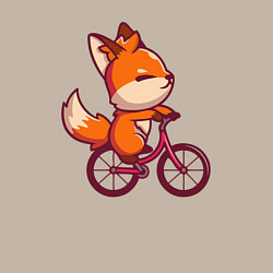 Свитшот хлопковый мужской Лисичка на велике, цвет: миндальный — фото 2