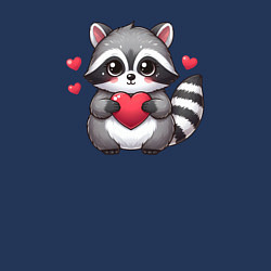 Свитшот хлопковый мужской Милый енотик с сердечком, цвет: тёмно-синий — фото 2