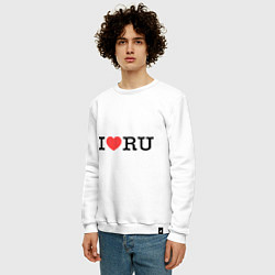 Свитшот хлопковый мужской I love RU (horizontal), цвет: белый — фото 2