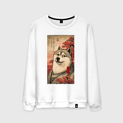 Свитшот хлопковый мужской Doge meme - japan style, цвет: белый