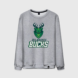 Свитшот хлопковый мужской Milwaukee Bucks NBA, цвет: меланж