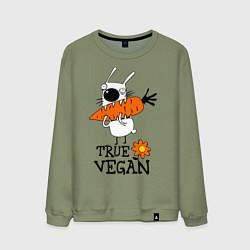 Свитшот хлопковый мужской True vegan (истинный веган), цвет: авокадо