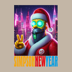 Свитшот хлопковый мужской Simpson new year - fantasy, цвет: миндальный — фото 2