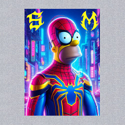 Свитшот хлопковый мужской Homer Simpson and Spider man - collaboration, цвет: меланж — фото 2