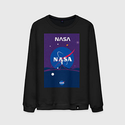 Мужской свитшот NASA фиолетовый плакат