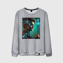Свитшот хлопковый мужской Harry Potter - cyberpunk fantasy, цвет: меланж